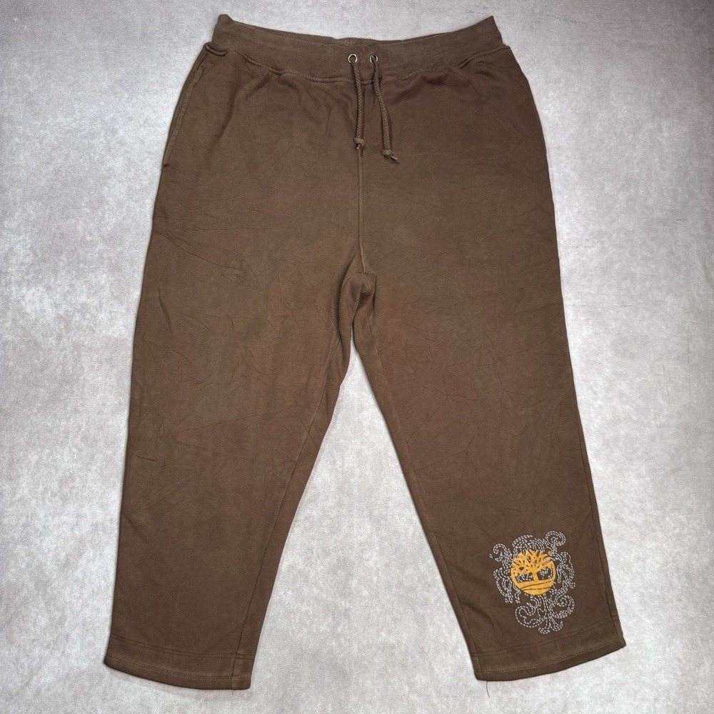 Vtg Timberland Mens L Sweatpants Relaxed Straight Hip Hop 90s Y2K Brown